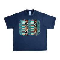 Navy serape leopard cowhide  brushstroke Urban Heavy Tee - AdoDesignShop