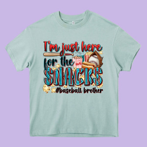 I'm Just Here For The Snacks #baseball Brother Heavy Core Tee Designed By Zillion Design Studio