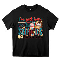 Black i'm just here for the snacks #baseball brother Heavy Core Tee - Zillion Design Studio