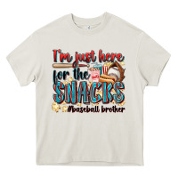 Cream i'm just here for the snacks #baseball brother Heavy Core Tee - Zillion Design Studio