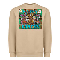 Mushroom easter happy easter western bunnies daisies Heavyweight Sweatshirt - Artiststas