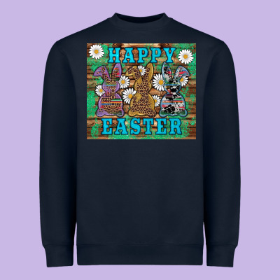 Easter Happy Easter Western Bunnies Daisies Heavyweight Sweatshirt Designed By Artiststas