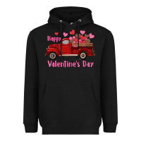 Black happy valentine's day truck hearts Heavyweight Hoodie - RanaPortraitStore