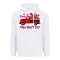 White happy valentine's day truck hearts Heavyweight Hoodie - RanaPortraitStore