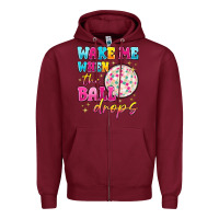 Burgundy wake me when the ball drops Zipper Hoodie - MaliasSmallBusiness