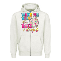 Oatmeal Heather wake me when the ball drops Zipper Hoodie - MaliasSmallBusiness