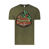 Vintage Olive Merry Christmas Vintage Tee - JahusDesignShop