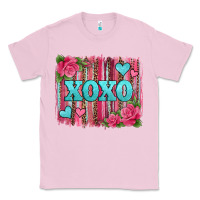Bubblegum Pink xoxo valentines day leopard glitter brushstroke Classic Tee - Jasminsmagicworld