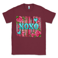 Burgundy xoxo valentines day leopard glitter brushstroke Classic Tee - Jasminsmagicworld