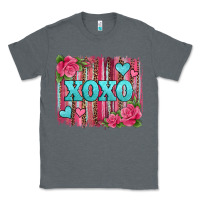 Charcoal Heather xoxo valentines day leopard glitter brushstroke Classic Tee - Jasminsmagicworld
