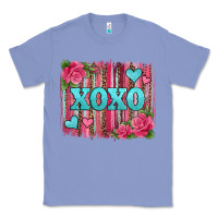 Colony Blue xoxo valentines day leopard glitter brushstroke Classic Tee - Jasminsmagicworld