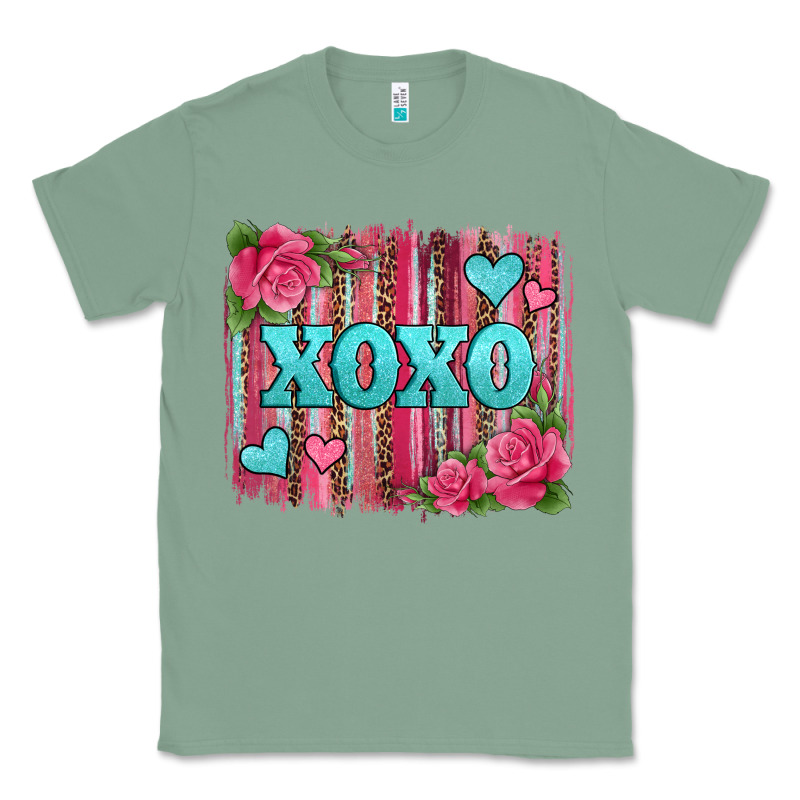 Xoxo Valentines Day Leopard Glitter Brushstroke Classic Tee by Jasminsmagicworld | Teevron