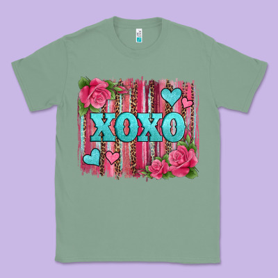 Xoxo Valentines Day Leopard Glitter Brushstroke Classic Tee Designed By Jasminsmagicworld