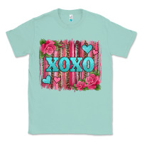 Seafoam xoxo valentines day leopard glitter brushstroke Classic Tee - Jasminsmagicworld
