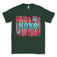 Sports Green xoxo valentines day leopard glitter brushstroke Classic Tee - Jasminsmagicworld