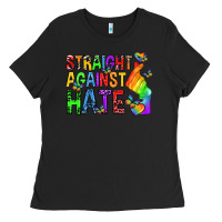 Black straight against hate pride lgbtq Ladies Tee - texasbilliewilder