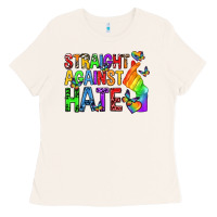 Bone straight against hate pride lgbtq Ladies Tee - texasbilliewilder