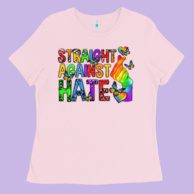 Ladies Tee straight against hate pride lgbtq