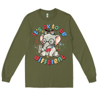 Army Green it's ok to be different Long Sleeve Tee - MaliasSmallBusiness