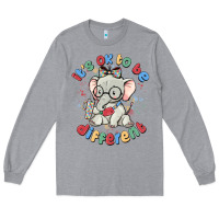 Heather Grey it's ok to be different Long Sleeve Tee - MaliasSmallBusiness