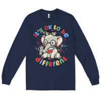 Navy it's ok to be different Long Sleeve Tee - MaliasSmallBusiness