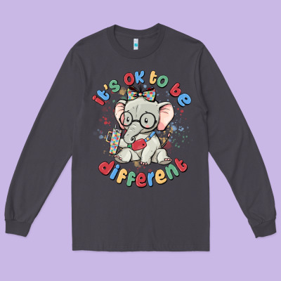 It's Ok To Be Different Long Sleeve Tee Designed By Maliassmallbusiness