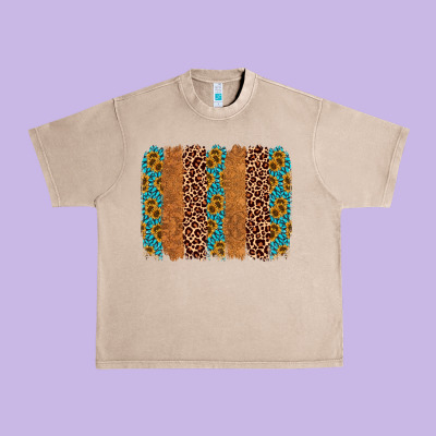 Leopard Gemstone Brushstroke Urban Heavy Tee Designed By Adodesignshop