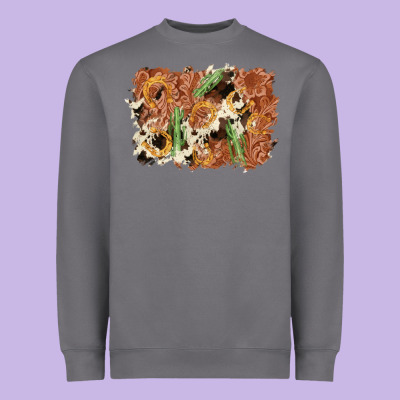 Horseshoe Cowhide Cactus Background Heavyweight Sweatshirt Designed By Adodesignshop