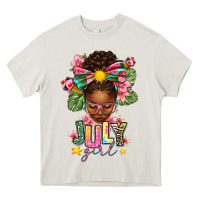 Cream july girl afro woman summer Heavy Core Tee - texasbilliewilder
