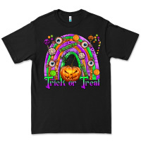 Black Trick or Treat Halloween Rainbow Premium Tee - texasbilliewilder