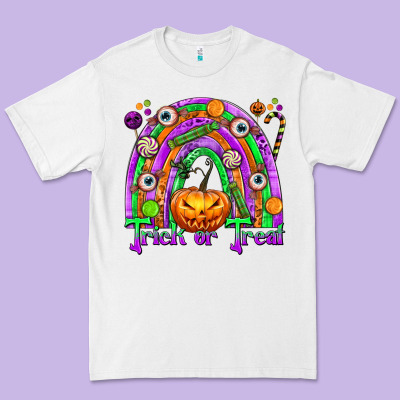 Trick Or Treat Halloween Rainbow Premium Tee Designed By Texasbilliewilder