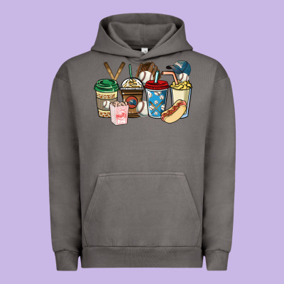 Baseball Coffee Cups Urban Hoodie Designed By Howdyjamesfarm