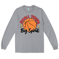 Heather Grey small town big spirit Long Sleeve Tee - MaliasSmallBusiness