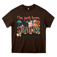 Chocolate Brown i'm just here for the snacks #american football br Heavy Core Tee - Zillion Design Studio