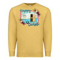 Antique Gold Happy Camper With Flowers Premium Sweatshirt - Bettercallsaul