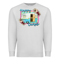 Dove Grey Happy Camper With Flowers Premium Sweatshirt - Bettercallsaul