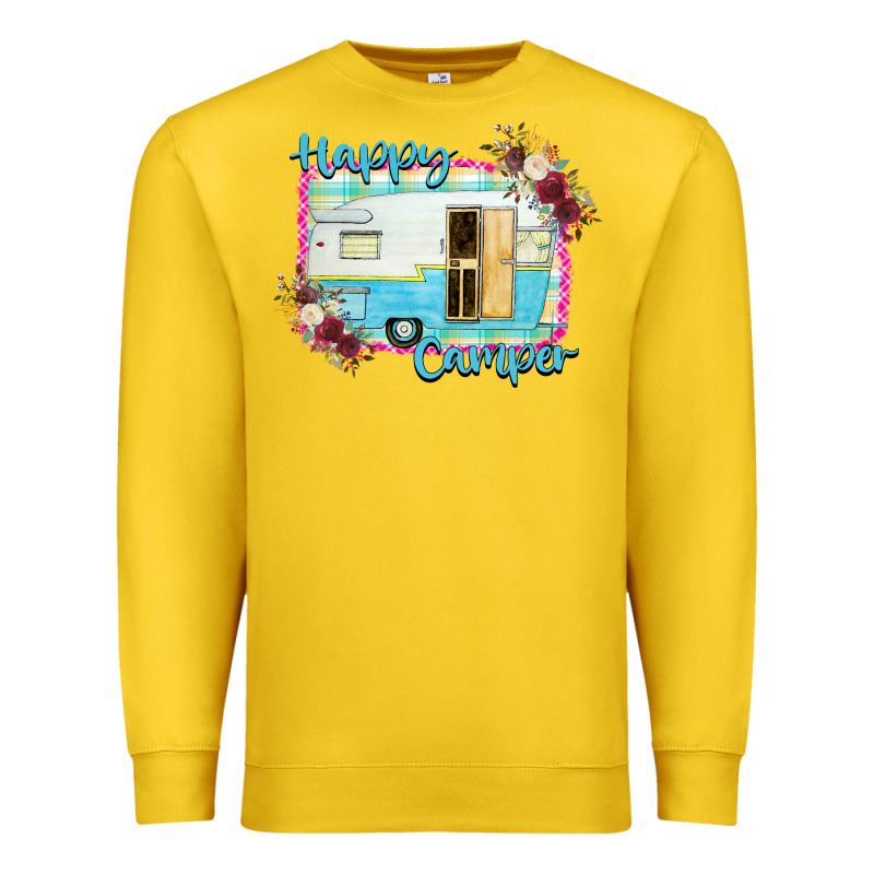 Happy Camper With Flowers Premium Sweatshirt by Bettercallsaul | Teevron