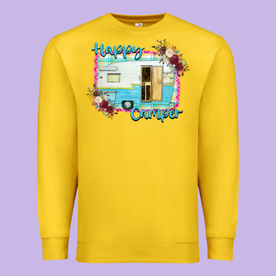 Happy Camper With Flowers Premium Sweatshirt Designed By Bettercallsaul