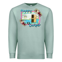 Seafoam Happy Camper With Flowers Premium Sweatshirt - Bettercallsaul