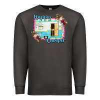 Smoke Happy Camper With Flowers Premium Sweatshirt - Bettercallsaul
