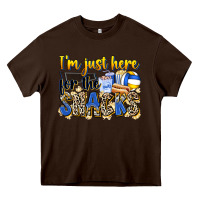Chocolate Brown i'm just here for the snacks volleyball Heavy Core Tee - Zillion Design Studio