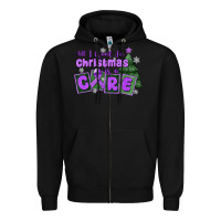Black all i want for christmas is a cure pancreatic canc Zipper Hoodie - MaliasSmallBusiness