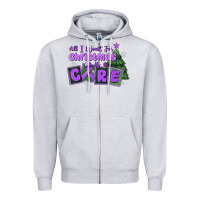 Heather Grey all i want for christmas is a cure pancreatic canc Zipper Hoodie - MaliasSmallBusiness