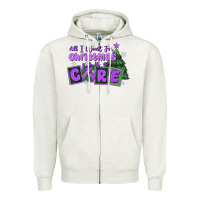 Oatmeal Heather all i want for christmas is a cure pancreatic canc Zipper Hoodie - MaliasSmallBusiness