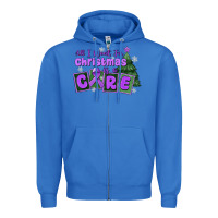 True Royal all i want for christmas is a cure pancreatic canc Zipper Hoodie - MaliasSmallBusiness