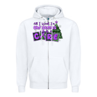White all i want for christmas is a cure pancreatic canc Zipper Hoodie - MaliasSmallBusiness
