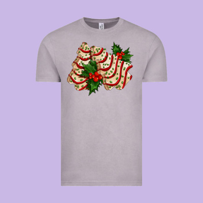 White Christmas Tree Cake Ado Vintage Tee Designed By Adodesignshop
