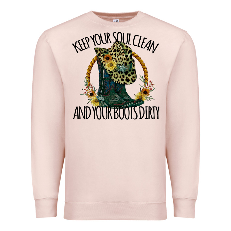 Keep Your Soul Clean And Your Boots Dırty Cowgirl Boots Premium Sweatshirt by Bettercallsaul | Teevron