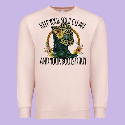 Keep Your Soul Clean And Your Boots Dırty Cowgirl Boots Premium Sweatshirt Designed By Bettercallsaul