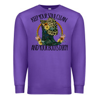 Purple Keep Your Soul Clean And Your Boots Dırty Cowgirl Boots Premium Sweatshirt - Bettercallsaul